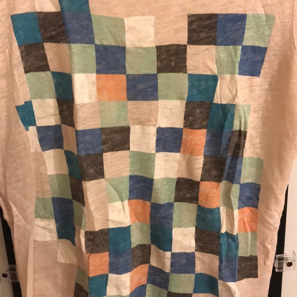 Jcrew j.crew abstract squares tee s nwot defect - Picture 2 of 5